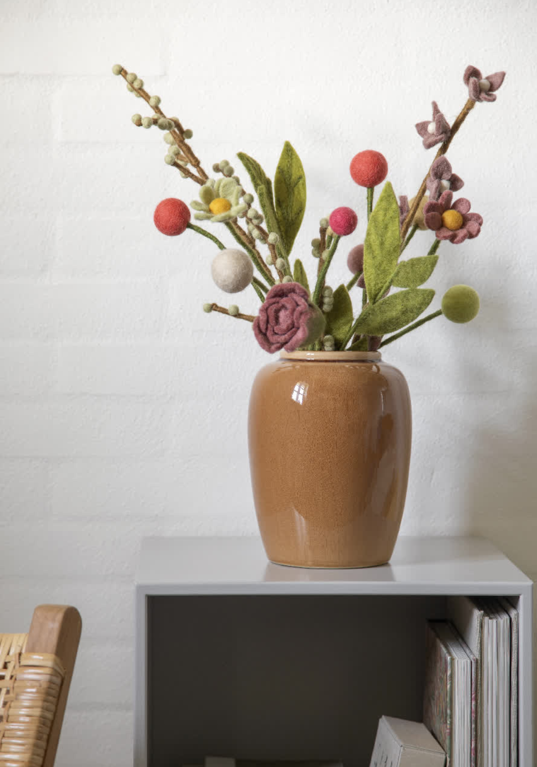 Branche de feuillage en laine