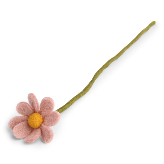 Tige d'anémone rose en laine