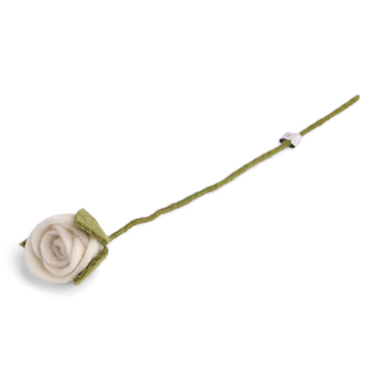 Rose blanche en laine