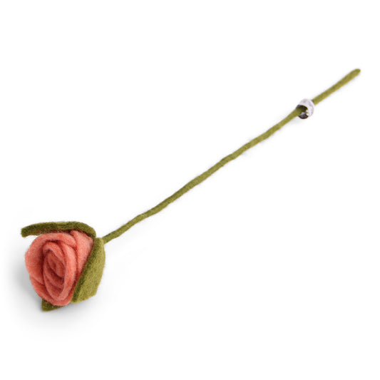 Rose rose en laine