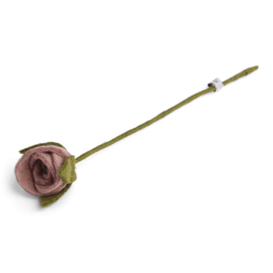 Rose vieux rose en laine