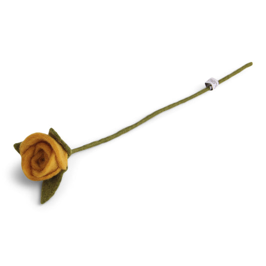 Rose jaune en laine