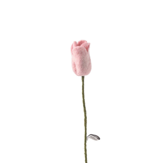 Tulipe rose en laine