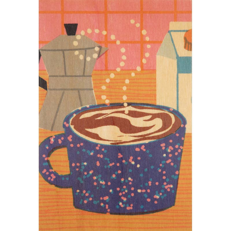 Carte postale en bois Still Life Cappuccino