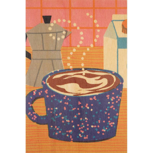 Carte postale en bois Still Life Cappuccino