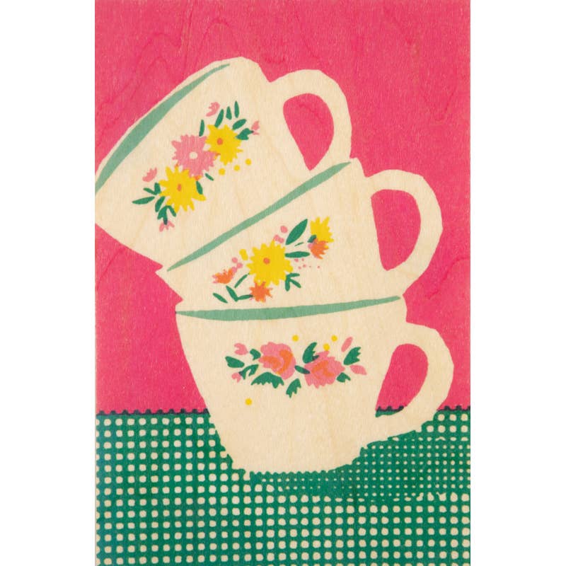 Cartes postales en bois Still Life Gobelets