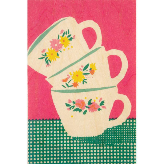 Cartes postales en bois Still Life Gobelets