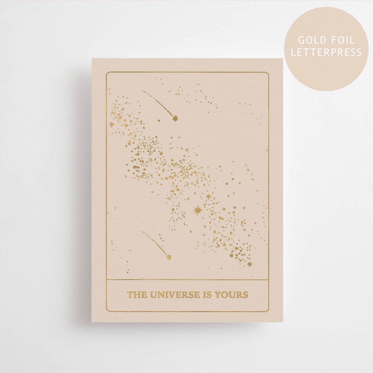 L'UNIVERS T'APPARTIENT - ÉDITION DORÉE - CARTE POSTALE - FEUILLE DORÉE TYPOGRAPHIÉE -