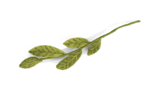 Branche de feuillage bicolore en laine