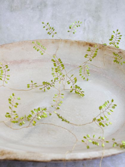 Guirlande perles de verre vert clair