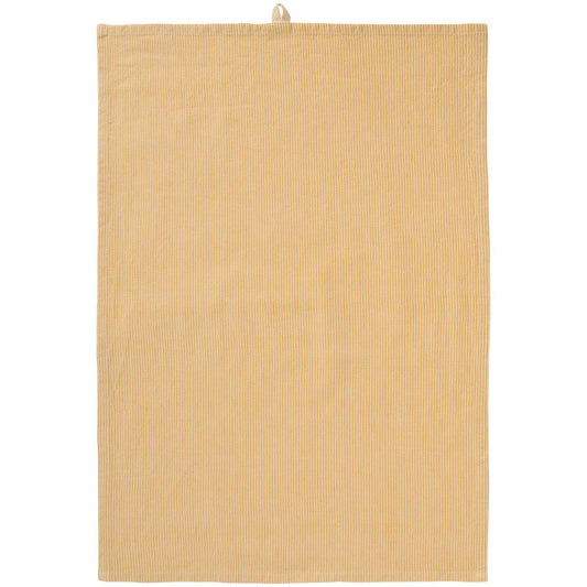 Torchon de Cuisine à Rayures Jaunes – 100 % Coton