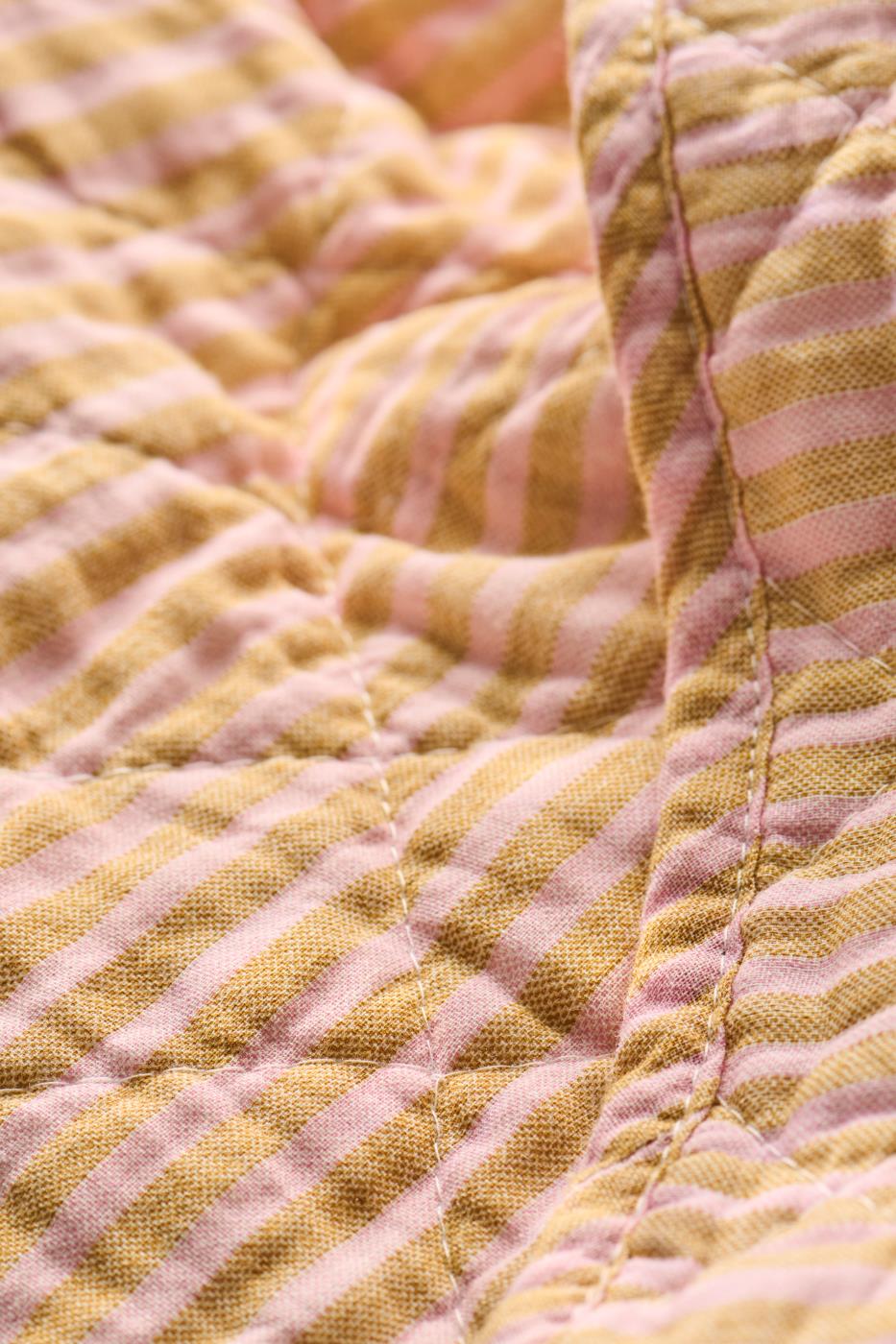 Couette à rayure rose et jaune – 130x180 cm | 100% coton